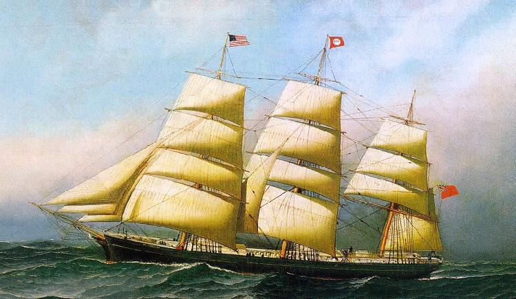 Antonio Jacobsen The British Ship Polynesian France oil painting art